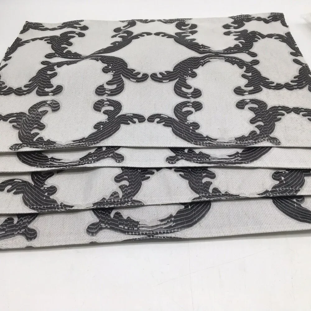 Black & White Textured Fabric Placements Set 8 A La Carte Dainty Home Some NEW